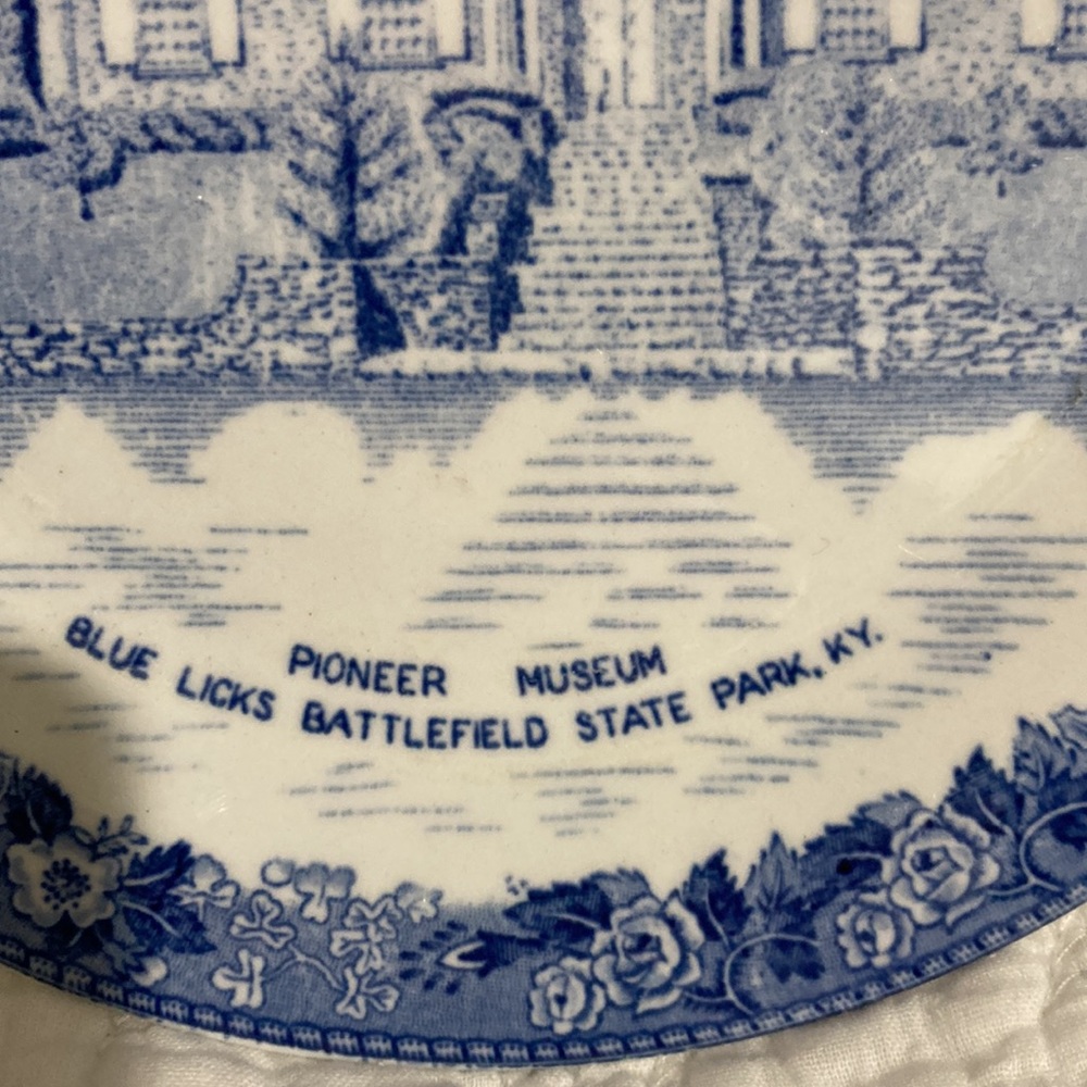 Old English Staffordshire Ware blue historical battlefield plate - Picture 3 of 8